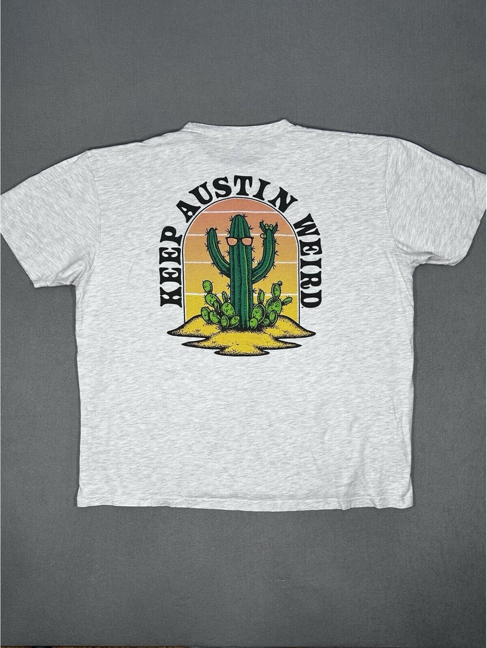 Keep Austin Weird T Shirt Men 2XL Graphic Cactus Sunset Austin Texas Tee